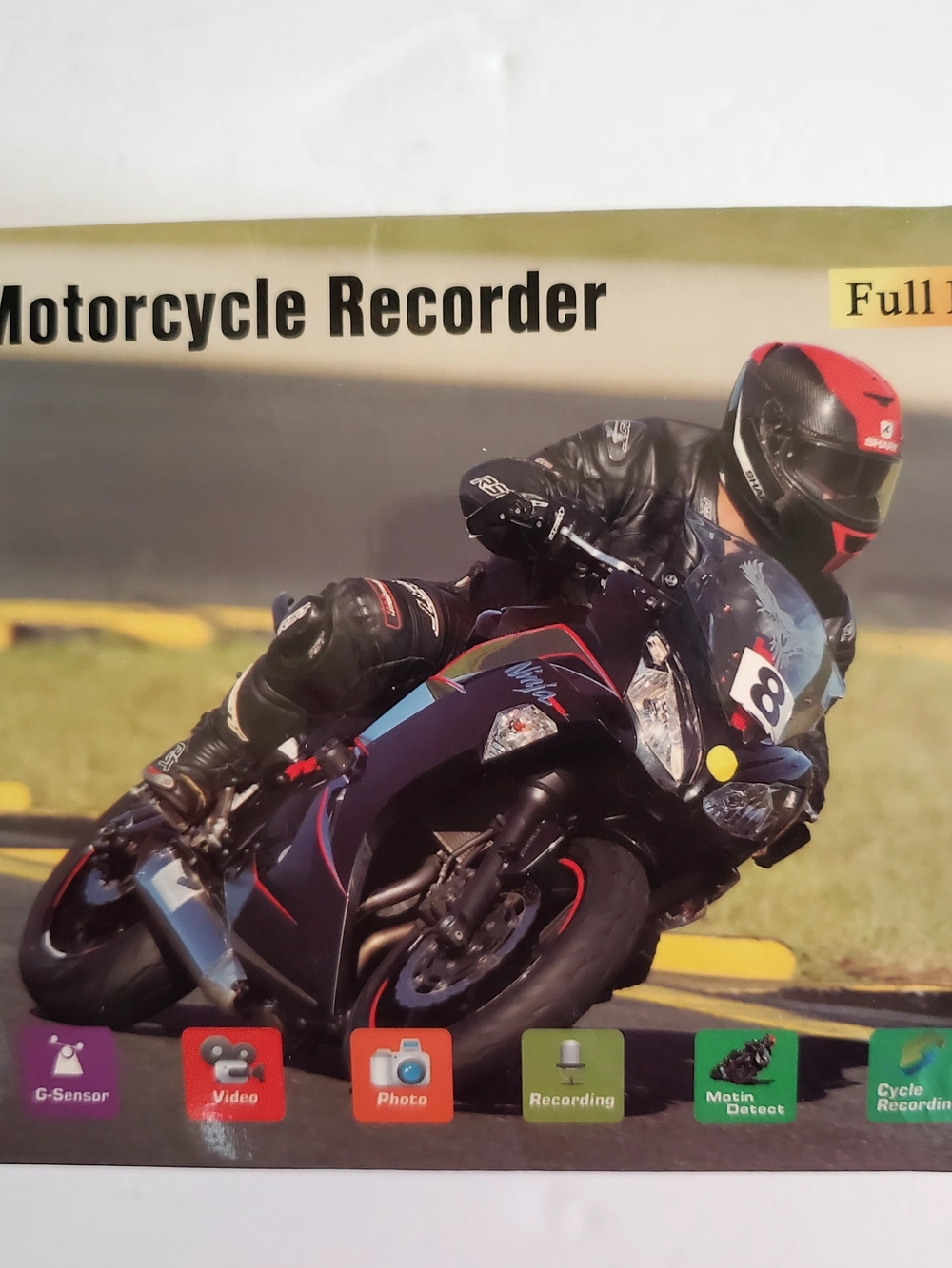 Motorcycle Recorder Dash Cam - Black and Red